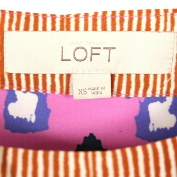 Ann Taylor Loft Boat Neck Scarf Dress Floral Pink Purple Sleeveless XS - Picture 4 of 12